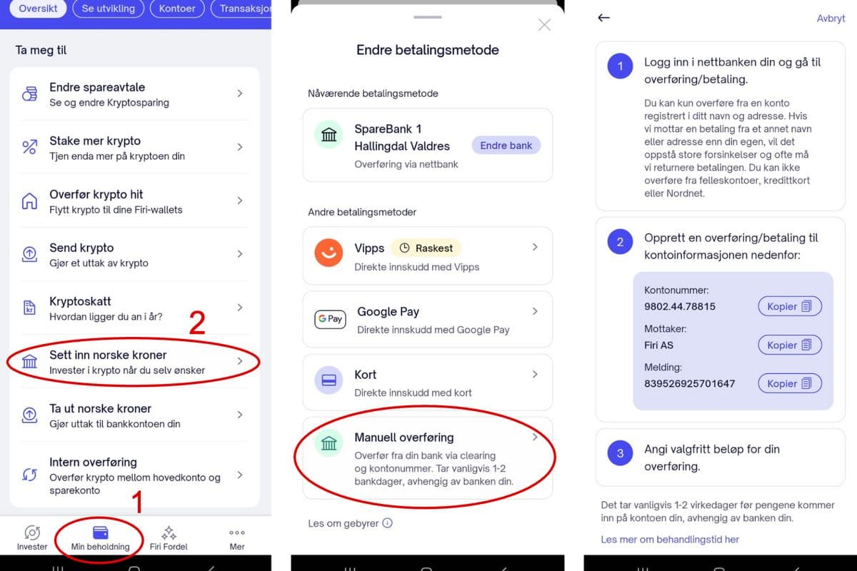 deposit money on Firi